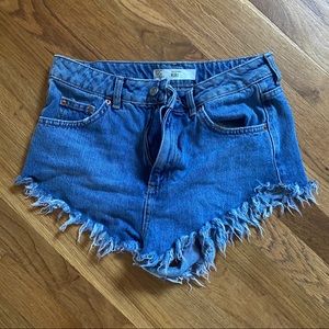 Topshop Kiri Moro Blue Denim Shorts